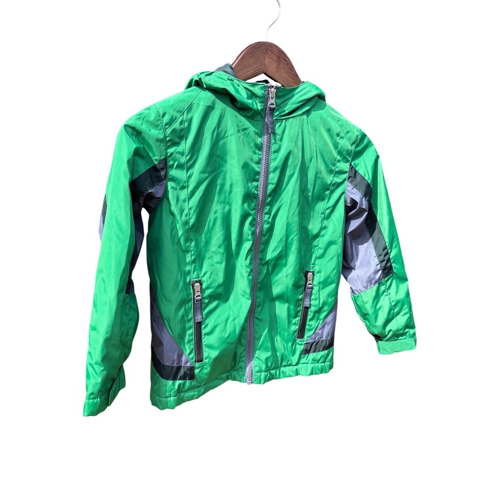 Lands' End Windbreaker Jacket Kids L 7 Green EXCELLENT CONDITION